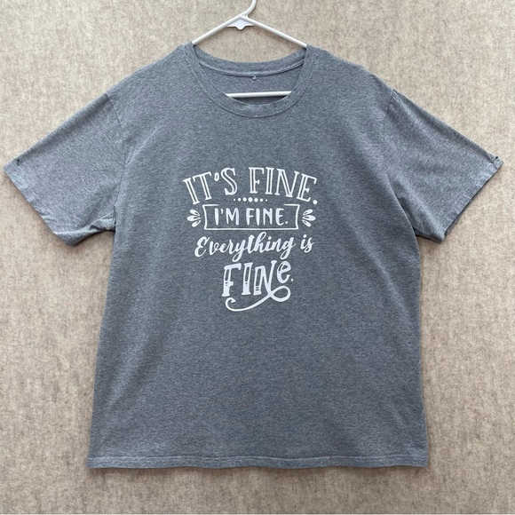 Women's It's Fine I'm Fine Everything is Fine Tshirt 2XL - Picture 2 of 6